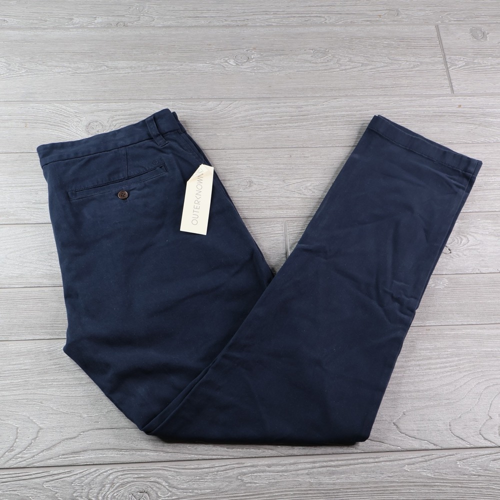 NEW Outerknown Sea Legs Chino Men 34x31 Organic Cotton Stretch Navy NWT